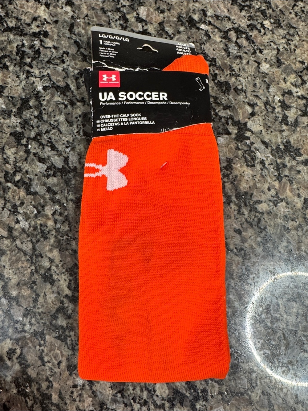 Under Armour soccer Over-the-Calf Athletic Socks - Bright Orange with White Logo